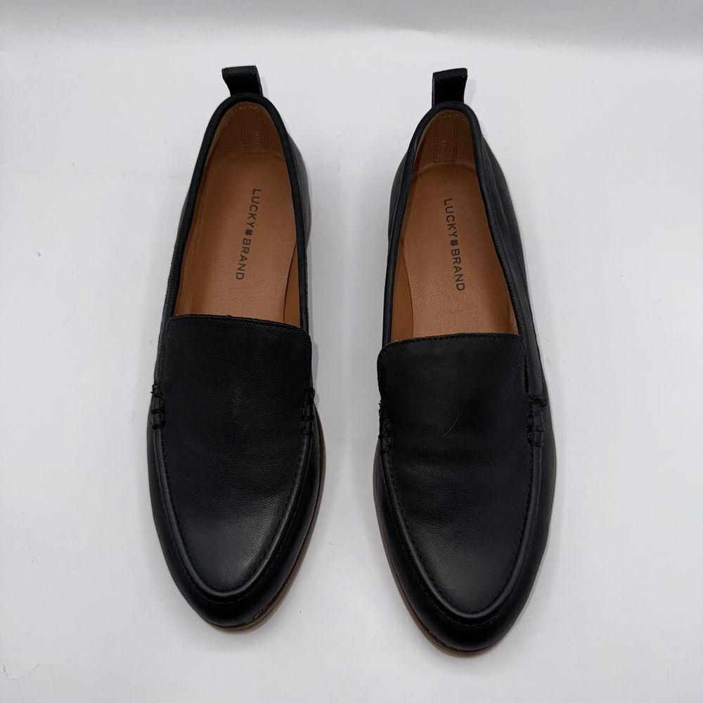 Lucky Brand Black Leather Slip-On Loafers - Picture 5 of 12